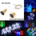 [Homior]Solar Powered / Battery Cork Shaped LED Night Fairy Copper Wire String Lights Bottle Lamp Wedding Lamp Christmas Party Decoration. 