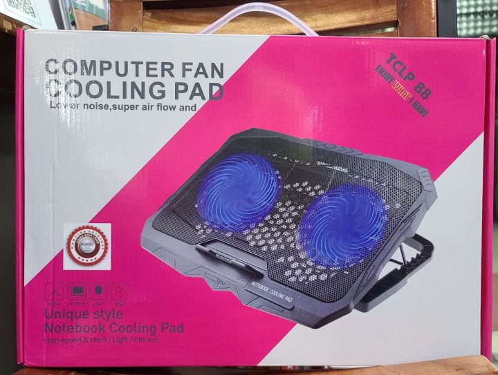 X2%20Two%20Fans%20USB%20Laptop%20Cooling%20Pad%20Big%20Metal%20Mesh%20Surface%20With%20Two%20Silent%20Fans%20Diameter%20of%2014%20cm%20with%20Blue%20LED%20Lights%20Gaming%20Gamer.%20-%20Image%206