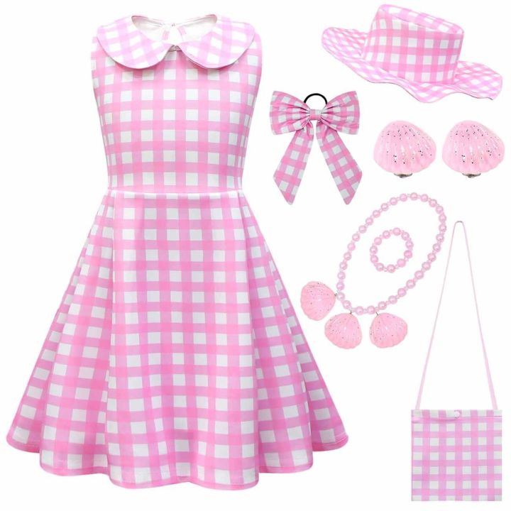 Summer New Children's Lapel Skirt Cosplay Barbie Character Girl Vest Dress 81578