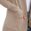 Thin Cardigan Women Sweater Polyester Warm Open Front Casual Knitted Autumn Clothes Women Cardigan for Dating Black xxxl.
