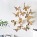 3D Butterfly Wall Stickers, Pack of 12, for Home Decor, Various Sizes.