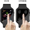 For Apple Watch 44mm Case + Tempered Glass for watch series 4/5/6 , Screen Protector Coverage Bumper Case for Apple Watch Series 4,5,6 44mm. 