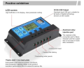 Solar Charge Controller 12V 24V Solar Panel Lcd Display Digital PWM Charge Controller 10A Charging And Output - Solar Panel.