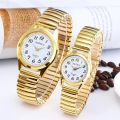 Fashion Women Men Watch Flexible Elastic Band Quartz Wrist Watch Steel Strap Couple Watch Gift. 