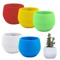 7*7cm Resin Colourful Round Plastic Flower Garden Home Office Decor Planter. 