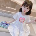 New Girls Summer Cute Dress Foreign Style Children's Short Sleeve Baby Girl Skirt Korean Princess Skirt Tide.