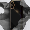 Tokifu for Samsung Galaxy A06 Back Cover Luxury 6D Plating Frame Shiny Bling Phone Pounch Soft Silicone Square Phone Case.
