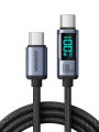 JOYROOM S-CC100A16 100W Type-C to Type-C Braided Digital Display Fast Charging Data Cable.