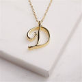 Women 26 Letters Necklace Tiny Swirl Initial Alphabet A-Z Word Cursive Chain Pendant. 