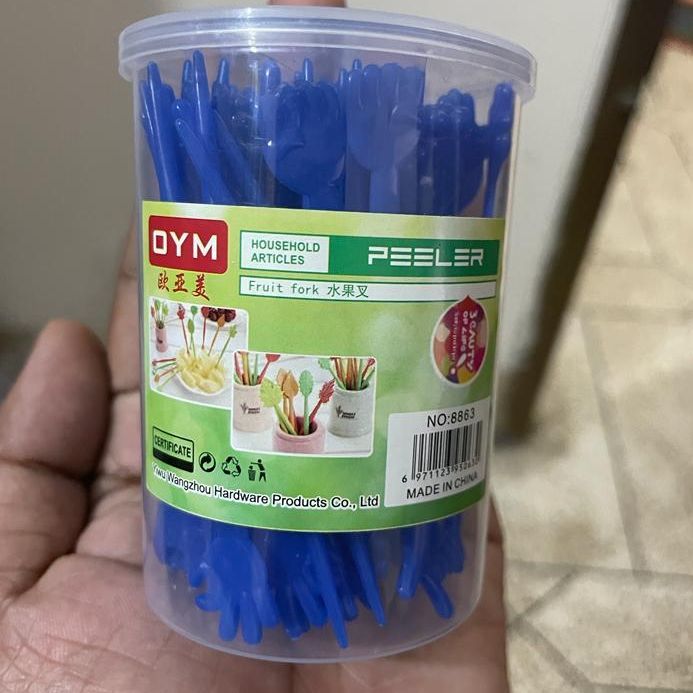 1 Box Fruit Fork Cute Set Of Plastic Disposable Fruit Stick Home Eat Cake Vegetable Salad Small Fork - Cute Set Of Plastic Disposable Fruit Forks