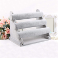 1 PCS Bracelet Holder Jewelry Display Stand Organizer Jewelry Holder Ice Gray Velvet 3 Tier. 