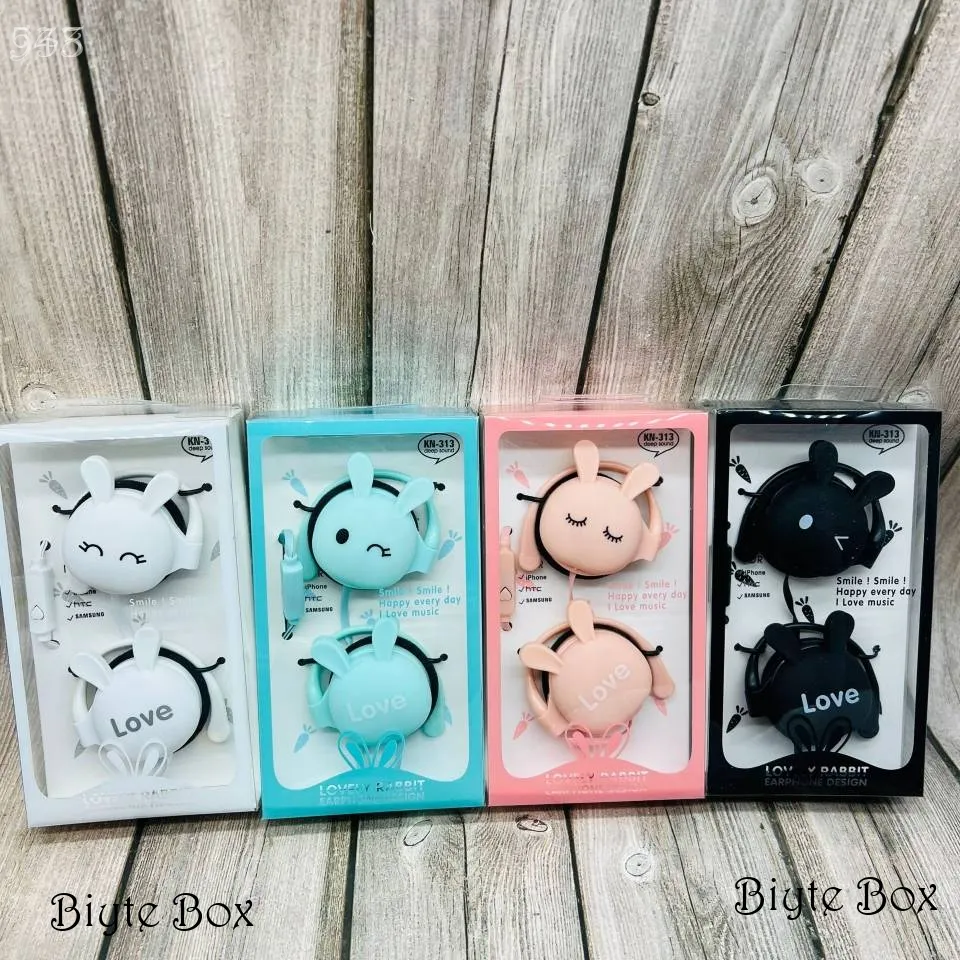Adorable Rabbit Cartoon Wired Earphones – Love Series, Perfect for ...