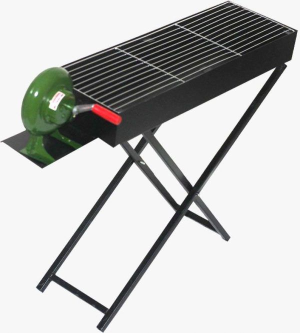 Portable Charcoal BBQ Foldable BBQ Grill Camping Picnic Airblower Fan24*12 INCH