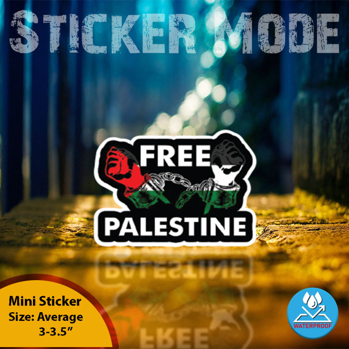 Sticker For Bike  | Free Palestine 2_Hand | ( Sticker_Mode ) Best Quality