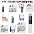 Digital Water Quality Tester,Portable 3 In1 TDS/Temp/EC Meter Tester 0-9990ppm Conductivity Detector Water Quality Monitor Purity Measure Tool for Pool.