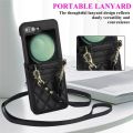 【Best-Selling】 HODON Fashion Korean Card Crossbody Bag Long Short Chain Leather Case for Galaxy Z Flip 6 Z Flip 5 4 3 Z Flip 5 Z Flip 4 Cases Shockproof Protective Cover. 