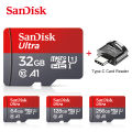 SanDisk Micro SD Card 256GB 128GB 64GB 32GB 4K A1 Ultra 100M/s Class 10 Flash Memory Card microsd Type C Card Reader. 