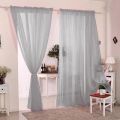 2Pcs Europe Solid White Yarn Curtain Voile Curtains Window Tulle Curtains For Living Room Modern Window Treatments Decoration. 