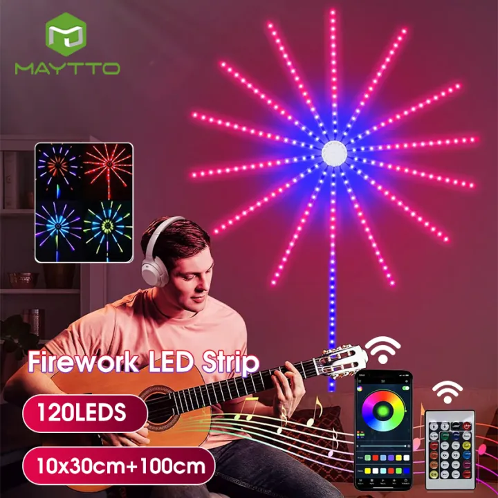 MAYTTO%20120/195%20LED%20Strip%20Lights%20Dream%20Color%20Lamp%20Christmas%20Lights%205050%20RGB%20Strip%20Lights%20Smart%20Flexible%20LED%20Firework%20Lights%20Music%20Sound%20Sync%20Lights%20with%20APP%20Remote%20Control%20DC%205V%20-%20Image%202