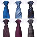 Tie For Men Gravatas Wholesale Brown Woven 7.5 cm Silk Necktie Wedding Accessories Fit Group Office. 