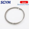 304 Stainless Steel Wire Rope Soft Fishing Lifting Cable 7×7/7*19 Clothesline 0.8mm 1mm 1.5mm 2mm 3mm 4mm Aluminum sleeve. 