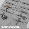 Jewelery roll Jewelery bag, made of flannel, for ring, for jewelry storage when traveling - Black, Gray, Small. 