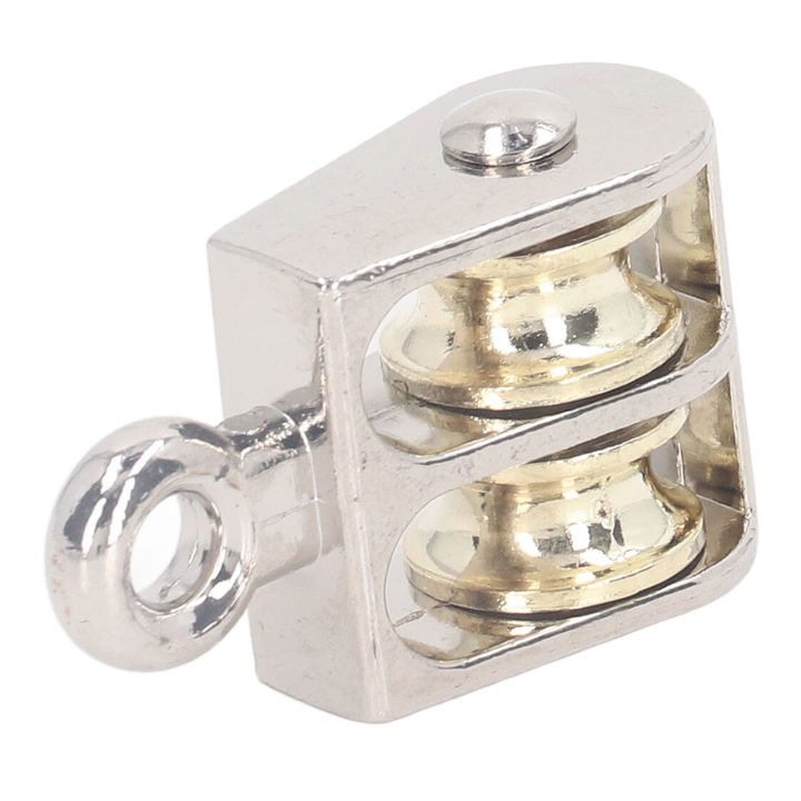 Double Pulley Block, Double Pulley Roller Wear Proof 100KG 220LBS for Lifting