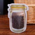 200 Pcs Reusable Mason Jar Zipper Bags Snack Food Storage Bag Seal Bags Candy Nuts Cookies Kitchen Organizer.