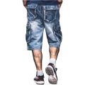 Jeans Men Summer Modis Multi-Pocket Men's Blue Denim Shorts Streetwear Loose Large Size Straight Denim Shorts Size 30-46. 