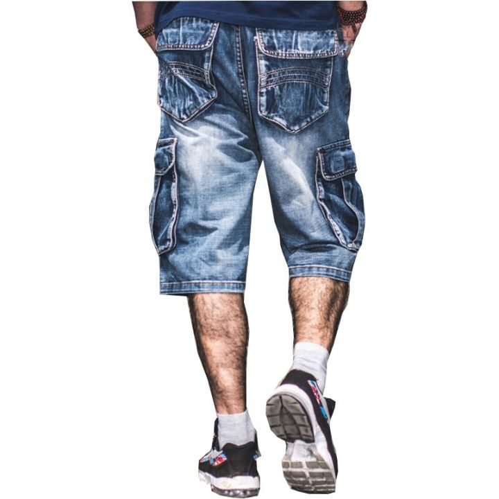 Jeans%20Men%20Summer%20Modis%20Multi-Pocket%20Men's%20Blue%20Denim%20Shorts%20Streetwear%20Loose%20Large%20Size%20Straight%20Denim%20Shorts%20Size%2030-46%20-%20Image%205