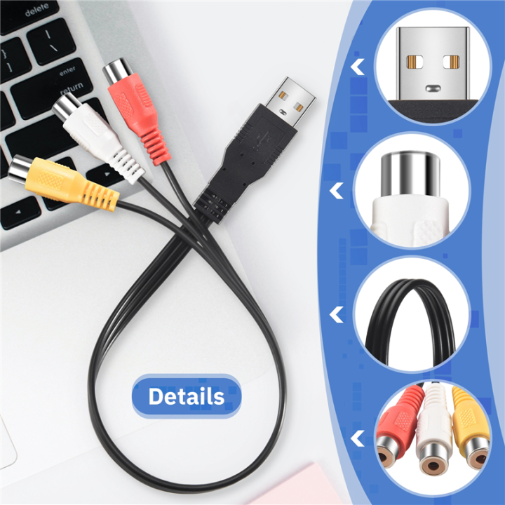 1Pc%20Usb%20Male%20Plug%20To%203%20Female%20Adapter%20Audio%20Converter%20Video%20Av%20A/V%20Cable%20Usb%20To%20Cable%20For%20Hdtv%20Tv%20Television%20Wire%20Cord%20-%20Image%204