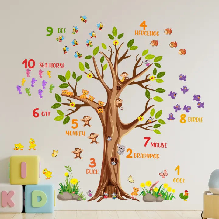 MS6131%20New%20Cartoon%20Animal%20Tree%20Digital%20Preschool%20Room%20Decoration%20Wall%20Stickers%20Bedroom%20Background%20Wall%20Decoration%20Wall%20Stickers%20-%20Image%202