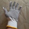 3 Pair Knitted And PVC Black Dotted Working Hand Gloves. For Construction, Workshop, Household, Materials Handling Etc. 