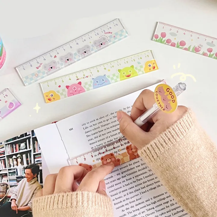 1/3Pcs%2015Cm%20Cute%20Cartoon%20Pattern%20Straight%20Ruler%20Kawaii%20Stationery%20Funny%20Drawing%20Gift%20Office%20School%20Measuring%20Drawing%20-%20Image%202