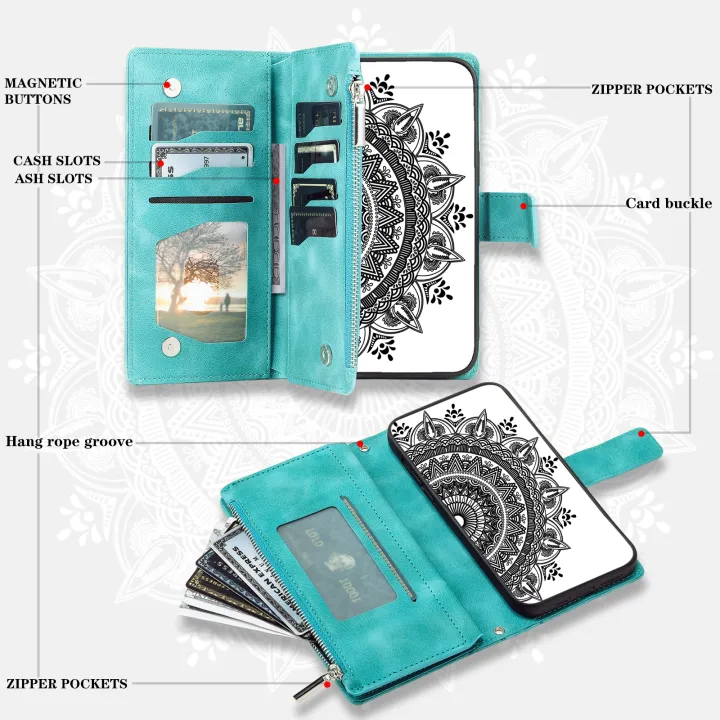 %EF%BC%88COD%20Available)Multi-Card%20Totem%20Zipper%20Leather%20Phone%20Case%20For%20Honor%20200%20Lite%20-%20Image%205