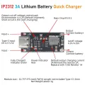 IP2312 Module 3A Type C USB C Input High Current 3A IP2312 Fast Charging Circuit 3A High Current IP2312 Circuit 5V To 4.2V 4.35V Polymer Ternary Lithium Battery Replace TP4056 ETA4096 Module Adapters. 