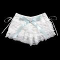 Multilayer Lace Shorts Women Ribbons Flower Ruffles Elastic Waist Cute Cake Shorts Lolita Shorts for Sweet Girls Kawaii Clothes. 