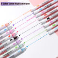 8pcs Dual Line Contour Markers, Dual Tip Curve Pens, Multicolor Fun Curved Pens, Quick Dry Markers Note Drawing Highlighter, Cur. 