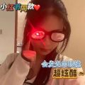 Red-eye special effect luminous glasses cool two-dimensional flash glasses Conan with the same LED technology sunglasses jump. 