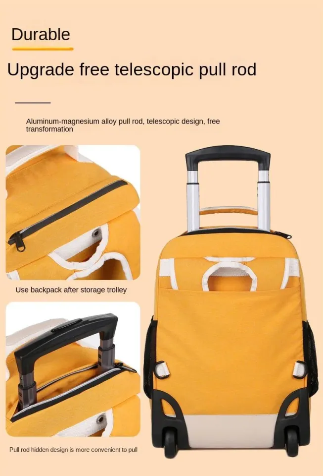 Fashion Trolley Luggage Backpack With Wheels Travel Large Capacity