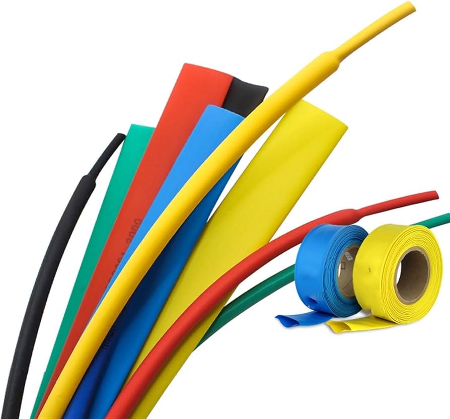 Heatshrink Sleeving Kit in 2 Colors and 2 Meters (1-12mm) 7 Sizes, Waterproofing Design for Electrical Insulation and Wire Connectors