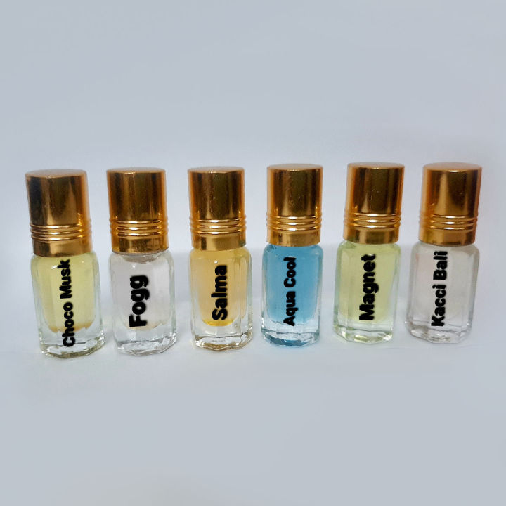 6 pcs 6 different Mini combo attar perfume for 6 months for Mens NonAlcoholic 3ml