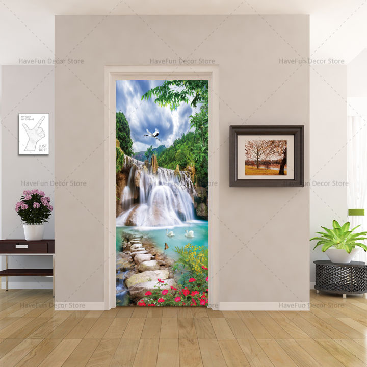 Nature%20Scenery%20Door%20Sticker%20Vinyl%20Waterproof%20Self%20Adhesive%20Home%20Decoration%20Apartment%20Wrap%20Entire%20Door%20Poster%20Mural%20Door%20Sticker%20-%20Image%204