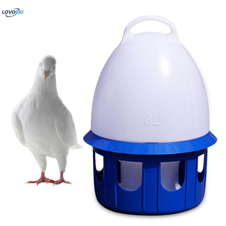 Pigeon Waterer Drinker Water Bottle Automatic Bird Water Dispenser for Quail 8L D 22cm H 38CM