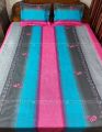 King size Bedsheet with Pillow cover Chador set 7.5×8.25 feet Full cotton fabric Pink , Light ash.