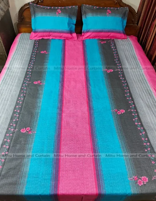 King%20size%20Bedsheet%20with%20Pillow%20cover%20Chador%20set%207.5%C3%978.25%20feet%20Full%20cotton%20fabric%20%20Pink%20,%20Light%20ash%20-%20Image%203