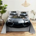 Racing， Sports Car Bedding Sheet Home Digital Printing Polyester Bed Flat Sheet With Pillowcase Print Bed Sheet. 