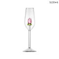 Creative 3D Pink Glass Rose Build-In Red White Wine Glasses Cup Drinkware Goblet Champagne Flute Household Lovely Valentine Gift. 