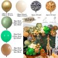 Jungle Safari Green Balloon Garland Arch Kit Kids Birthday Party Supplies Deer Pattern Gold Latex Ballons Baby Shower Decoration Luhuai CVC. 