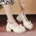 Lolita Shoes Women Japanese Style Mary Jane Shoes Women Vintage Shallow High Heels Chunky Platform Shoes Cosplay Female Sandals House Foocus.